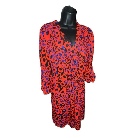 Metaphor Animal Print Red & Blue Color Dress Size 10 - Picture 3 of 12